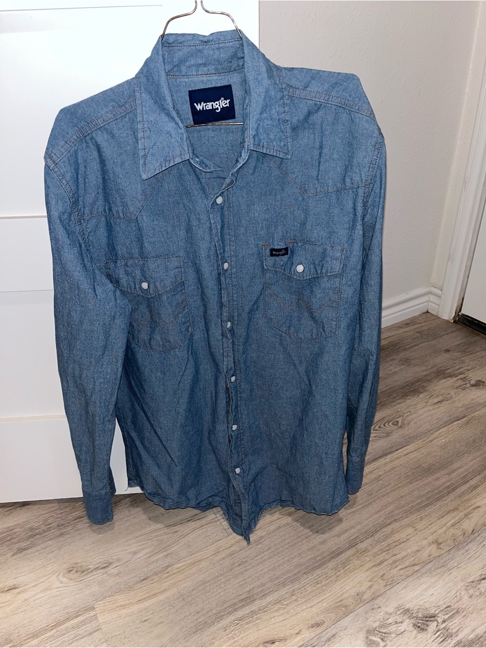 Wrangler Men's Denim Pearl Snap Shirt